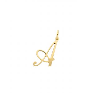 Ciondolo lettera corsivo fantasia oro giallo 18 kt.