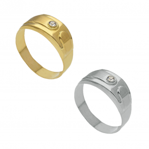Anelli in oro 18 kt. con zircone
