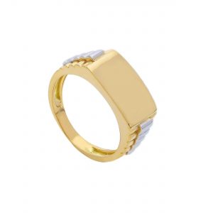 Anello in oro giallo 18 kt. e oro bianco 18 kt.