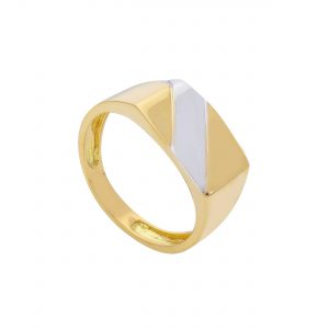 Anello Chevalier in oro giallo 18 kt. e oro bianco 18 kt.