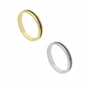 Anelli a fedina in oro 18 kt.